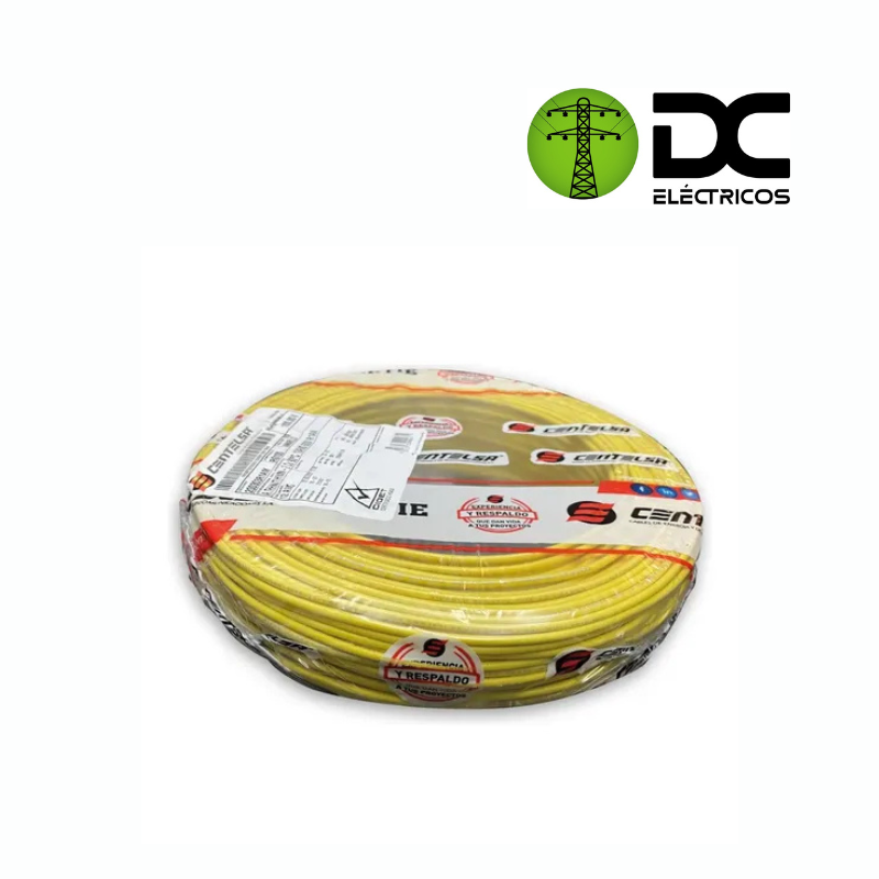 cable cobre # 12 amarillo centelsa